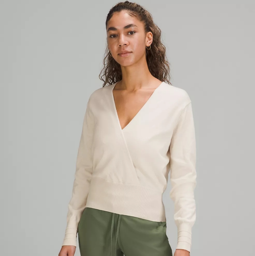 Crossover Ribbed Waist Sweater - Picture 1 of 12